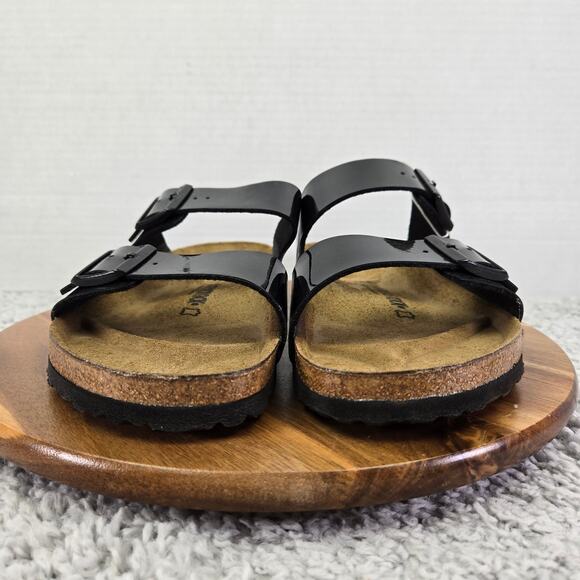 Birkenstock Arizona Birko-Flor Black Patent Leather Double Strap Sandal Mens 44 - Picture 5 of 13